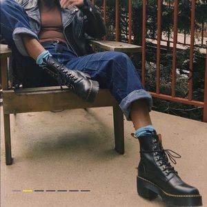 *Worn once! Dr. Martens Leona Vintage Smooth Leather Heeled Boots